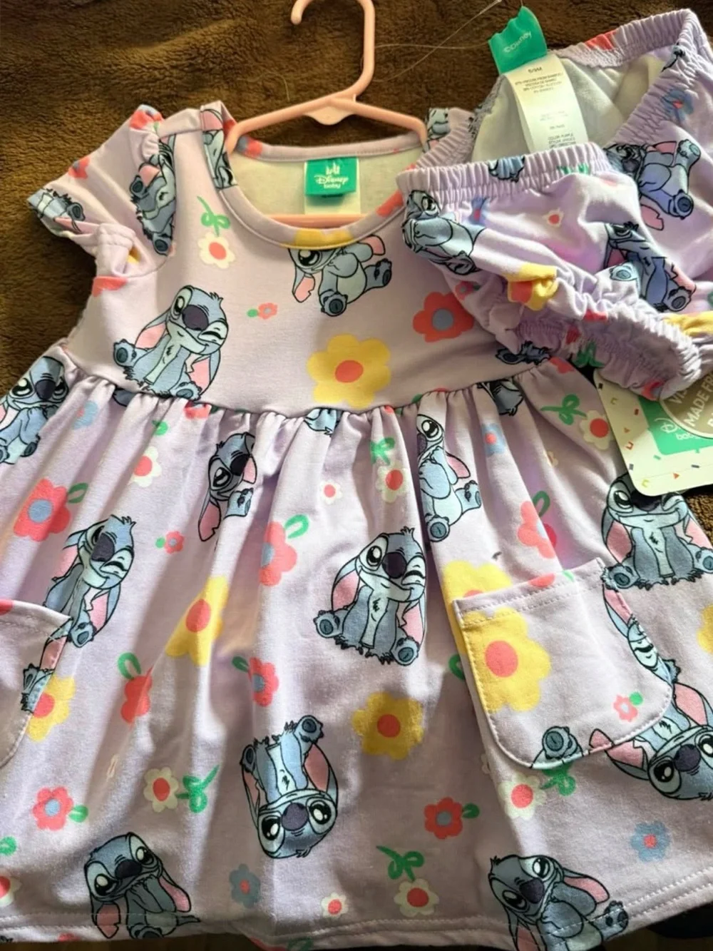 NWT Disney Stitch Dress with Panty 2 piece 6/9 Months